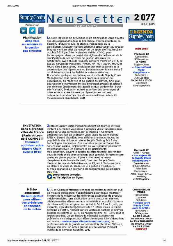 [PDF] Supply Chain Magazine Newsletter 2077 - TDI France
