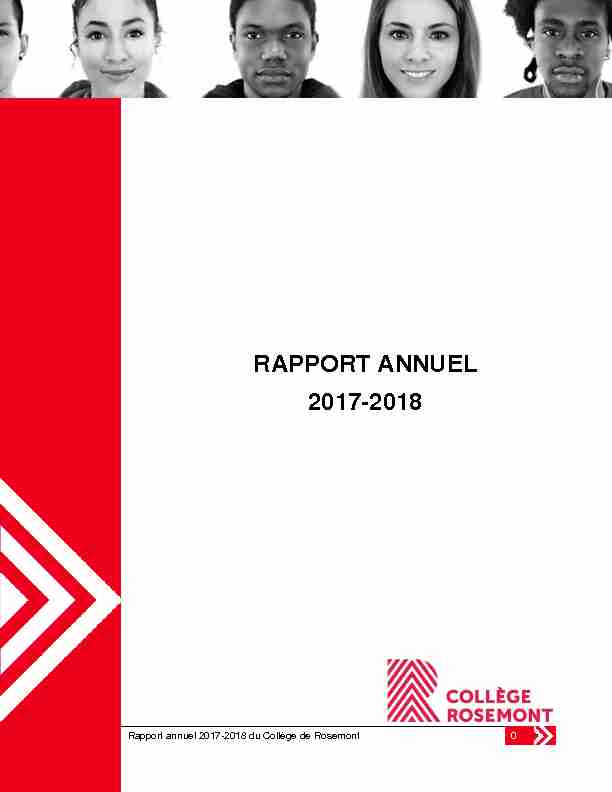 [PDF] RAPPORT ANNUEL 2017-2018 - Collège de Rosemont