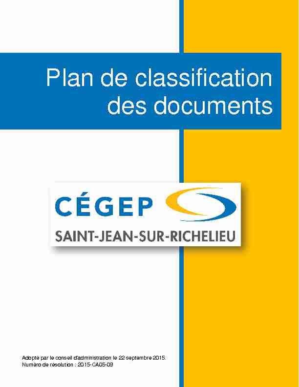 Plan de classification des documents