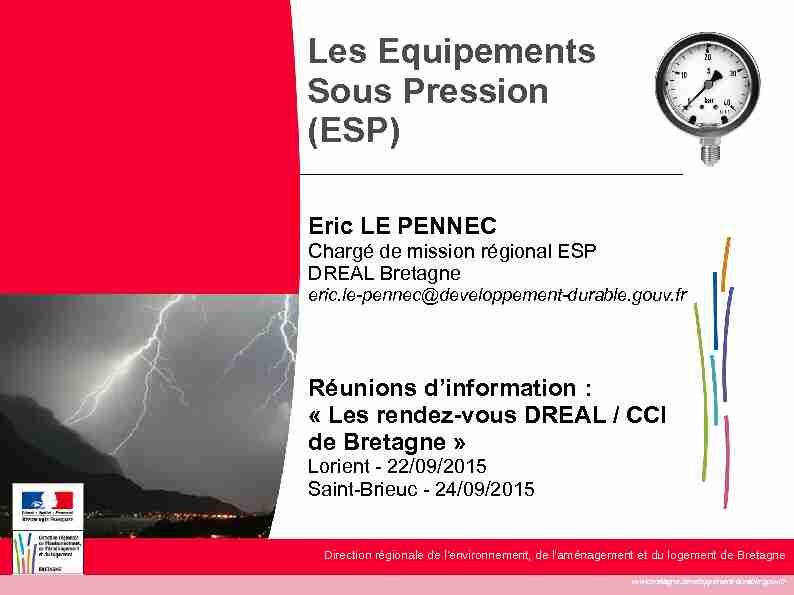 [PDF] Les Equipements Sous Pression (ESP) - DREAL Bretagne