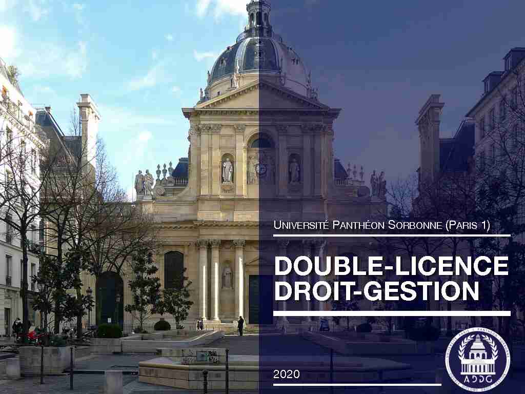 université panthéon sorbonne (paris 1) 2020 - double-licence droit