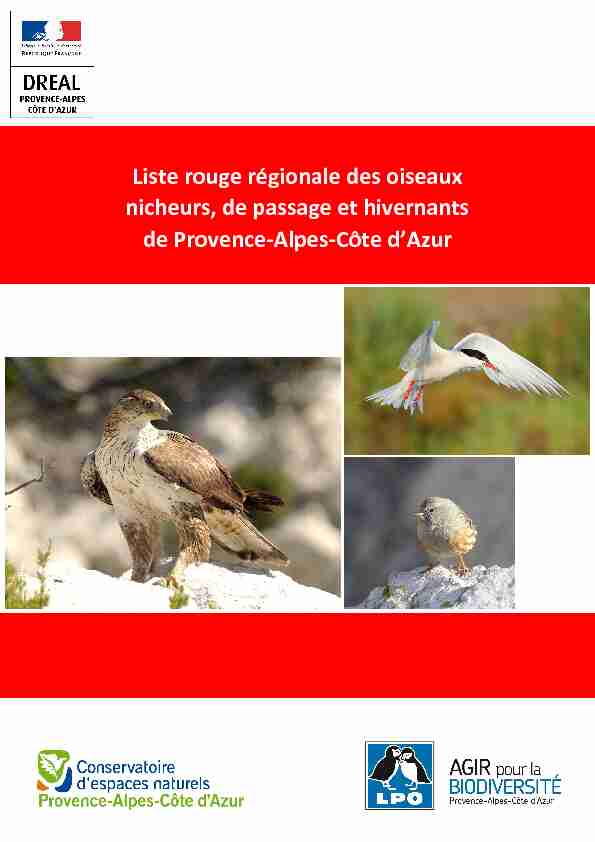 Liste rouge régionale des oiseaux nicheurs de passage et