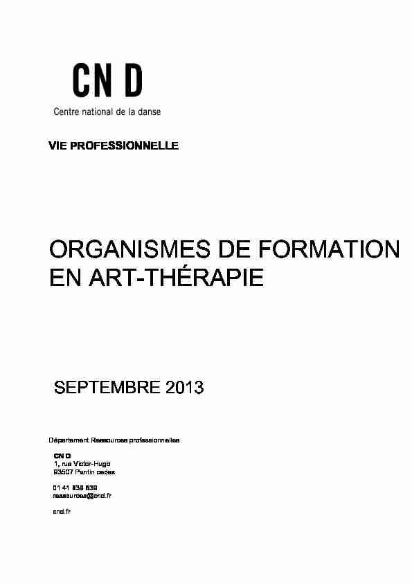 ORGANISMES DE FORMATION EN ART-THÉRAPIE