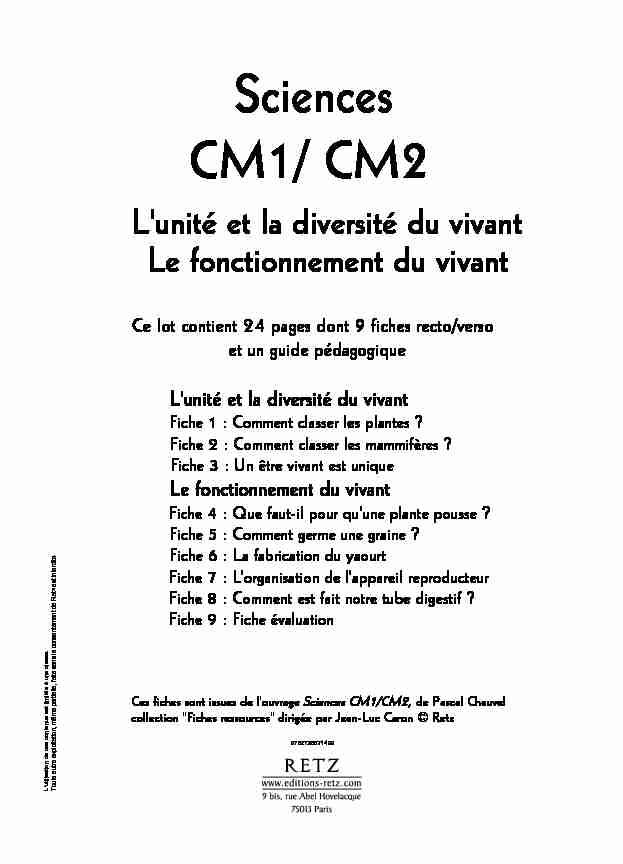 Sciences CM1/ CM2