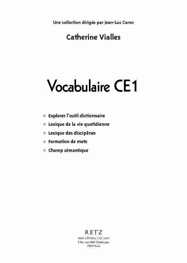 [PDF] Vocabulaire CE1