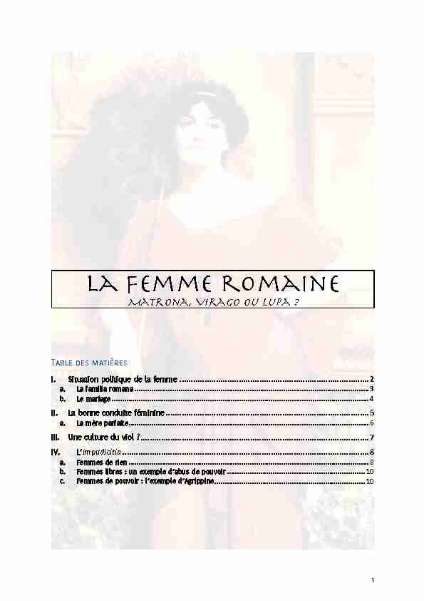 [PDF] La femme romaine - Enseignonsbe