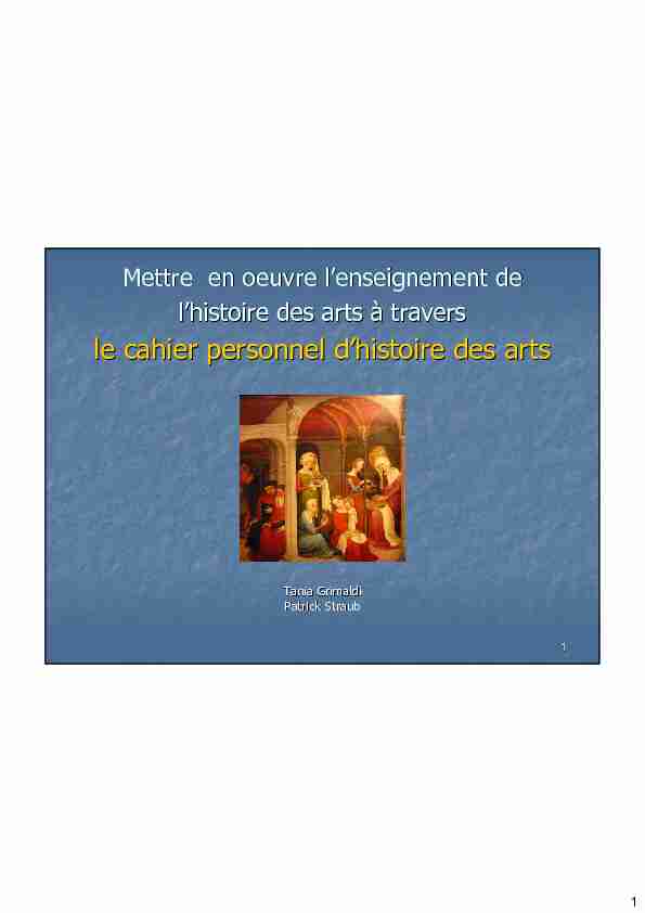 [PDF] le cahier personnel dhistoire des arts - Images et Langages