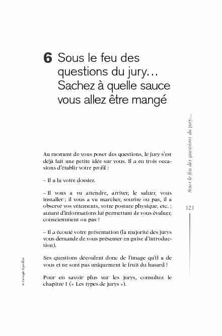 [PDF] 6 Sous le feu des questions du jury Sachez à  - Winentretien