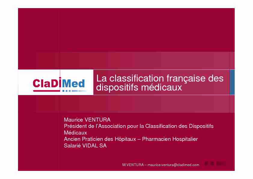 [PDF] Classification française des dispositifs médicaux - Association pour