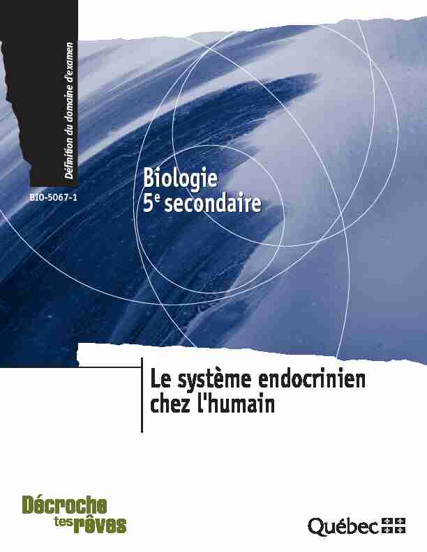 [PDF] Biologie 5e secondaire - Le système endocrinien chez lhumain