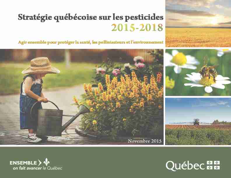 Stratégie québécoise sur les pesticides 2015-2018
