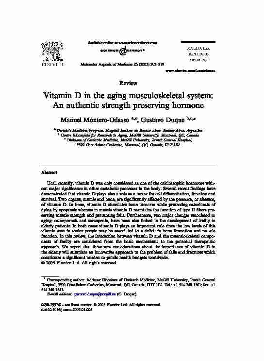 Vitamin D in the aging musculoskeletal system: An authentic