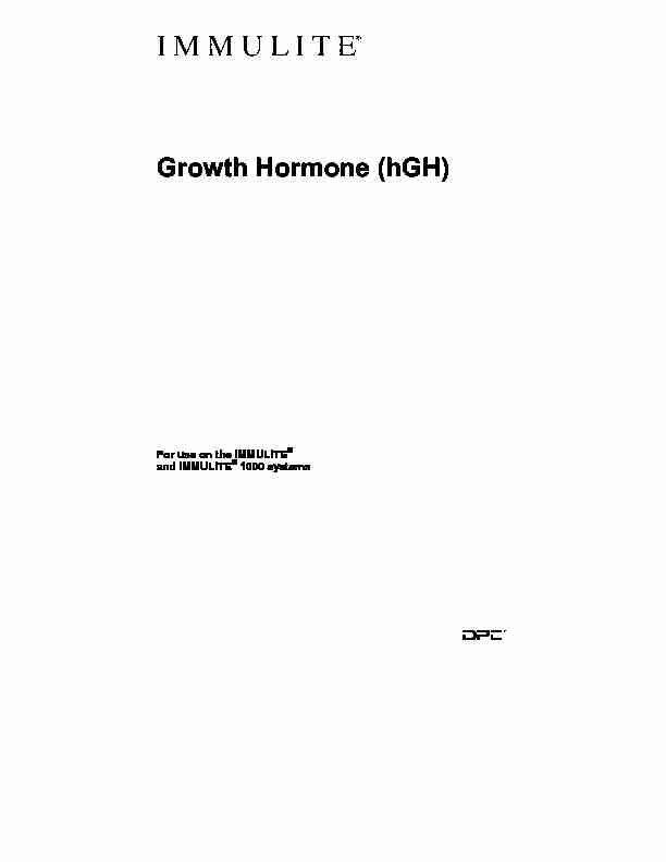 Growth Hormone (hGH)
