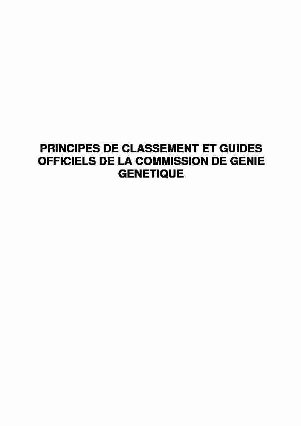 [PDF] PRINCIPES DE CLASSEMENT ET GUIDES OFFICIELS DE LA