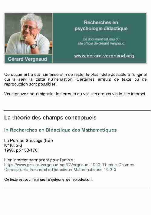 [PDF] La théorie des champs conceptuels - Gérard Vergnaud