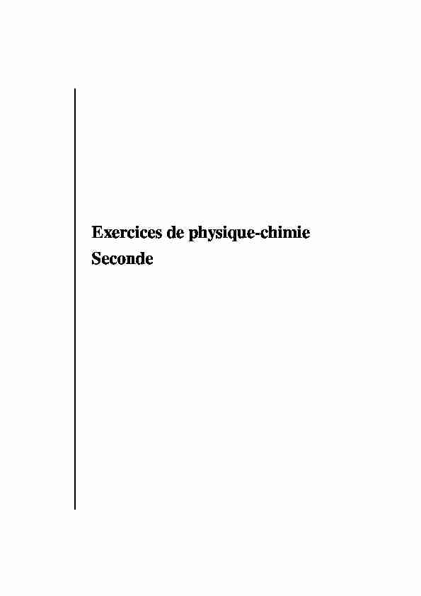 [PDF] Exercices de physique-chimie Seconde