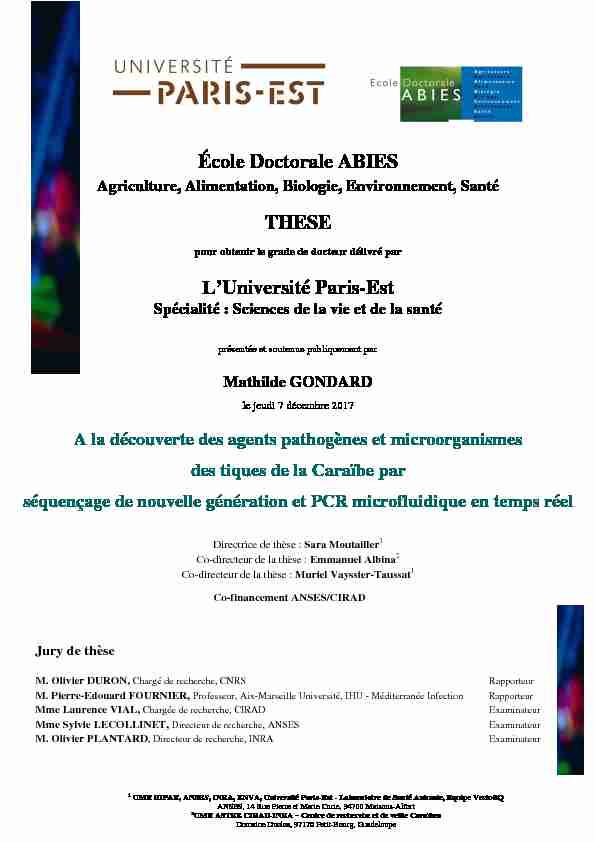 [PDF] École Doctorale ABIES THESE LUniversité Paris-Est - Agritrop - Cirad