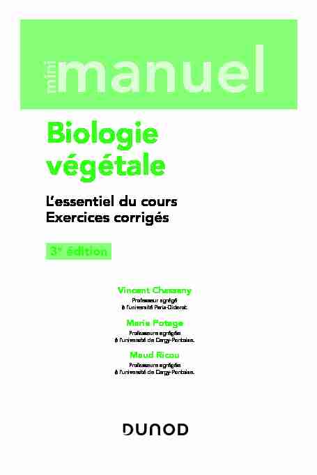 [PDF] Biologie végétale - Dunod