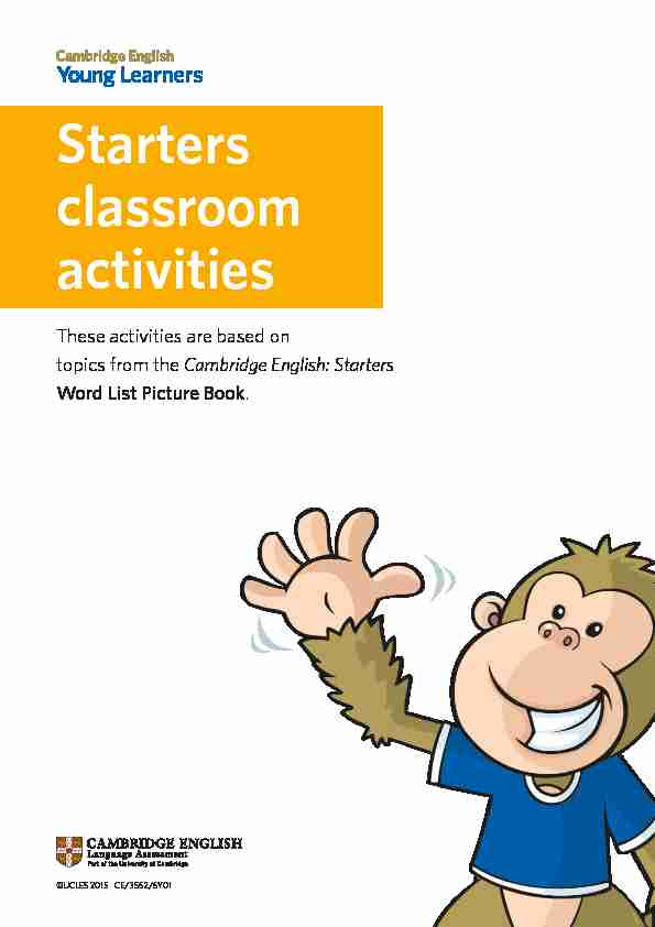 Starters classroom activities