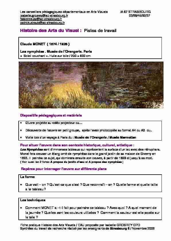 [PDF] C MONET et les nymphéas - Arts & Culture 89
