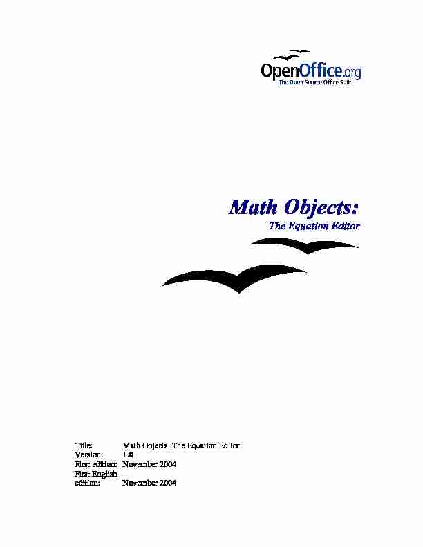Math Objects - OpenOfficeorg