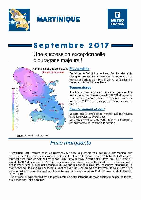 MARTINIQUE Septembre 2017 - Météo-France Actualités