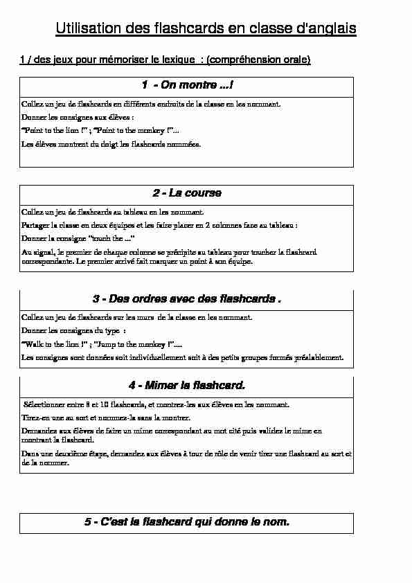 [PDF] Utilisation des flashcards en classe danglais