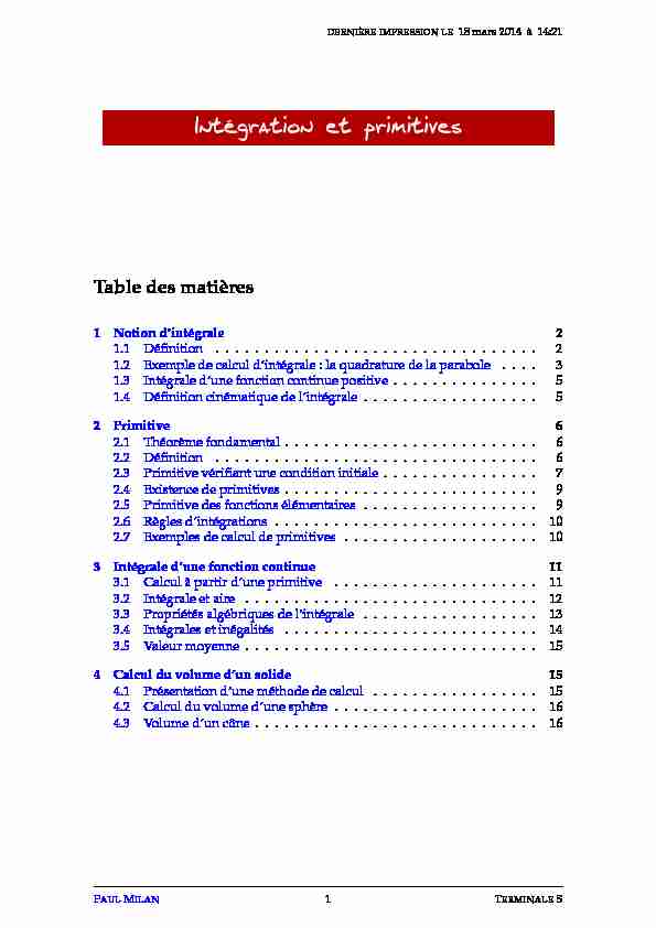 [PDF] Intégration et primitives - Lycée dAdultes