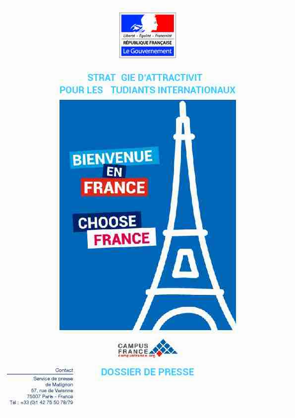 [PDF] Stratégie dattractivité pour les étudiants  - Campus France