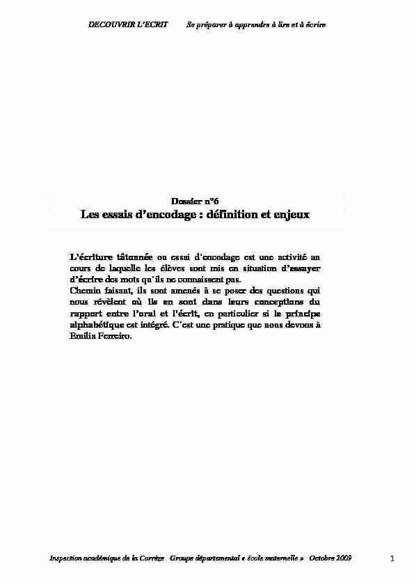 [PDF] Les essais dencodage : définition et enjeux