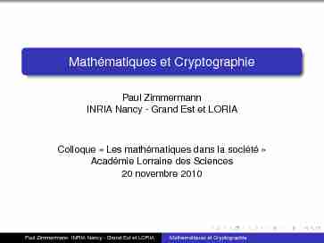 Mathématiques et Cryptographie
