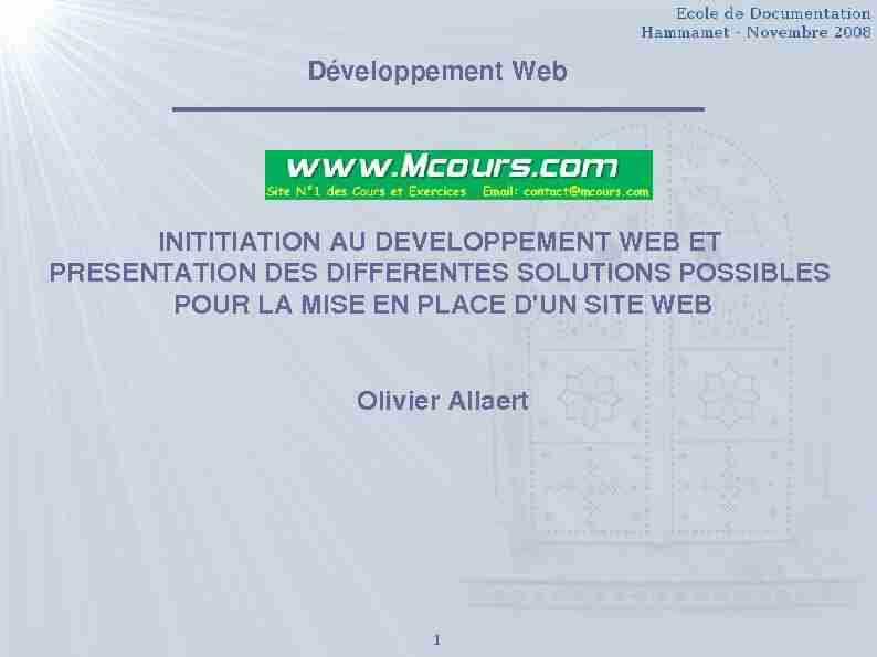 [PDF] Développement Web INITITIATION AU DEVELOPPEMENT WEB ET