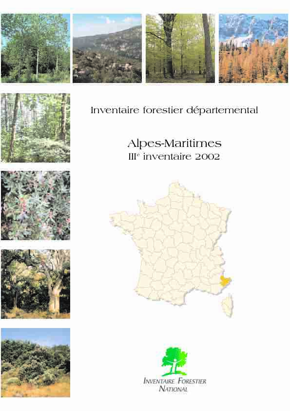 Alpes-Maritimes - Troisième inventaire forestier