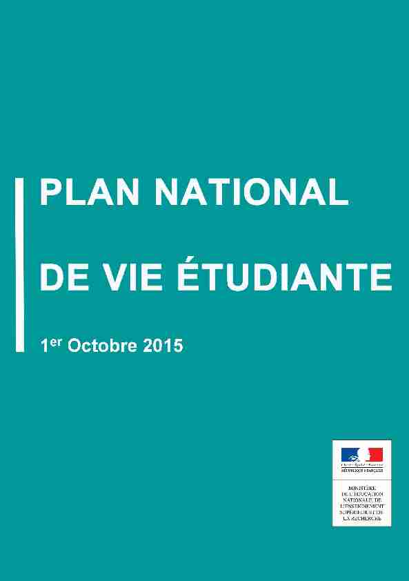 Plan national de vie étudiante