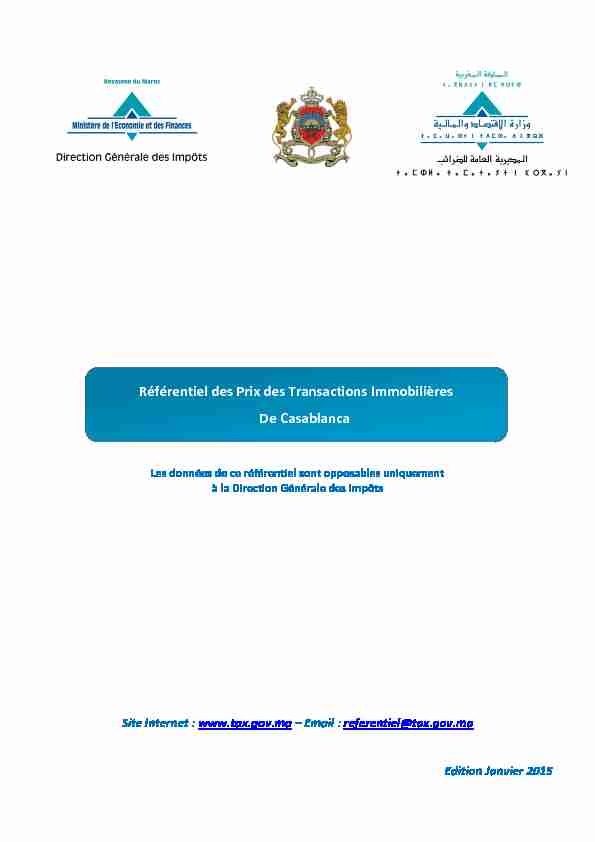 [PDF] Référentiel des Prix des Transactions Immobilières De Casablanca