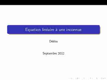 [PDF] Equation linéaire à une inconnue