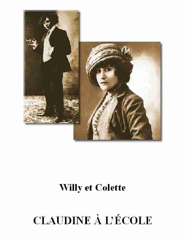 Willy et Colette CLAUDINE À LÉCOLE