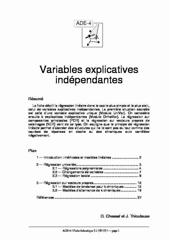 Variables explicatives indépendantes