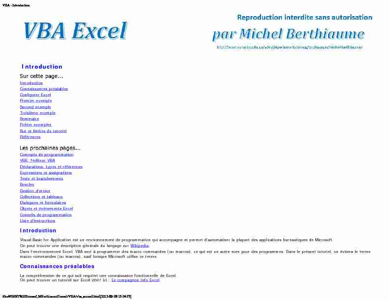 [PDF] VBA - par Michel Berthiaumepdf
