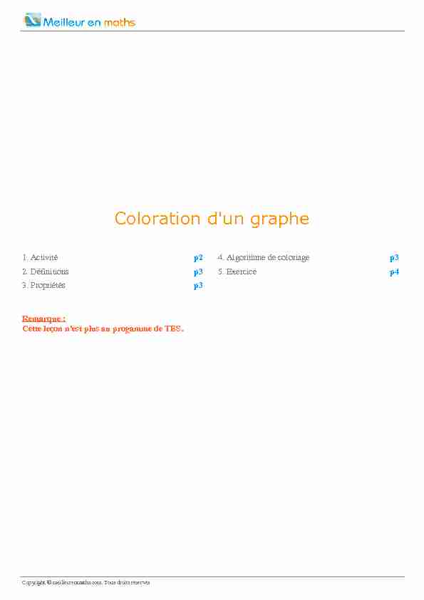 Coloration dun graphe - Meilleur en Maths
