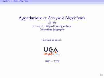 [PDF] L3 Info Cours 10 : Algorithmes gloutons Coloration de graphe