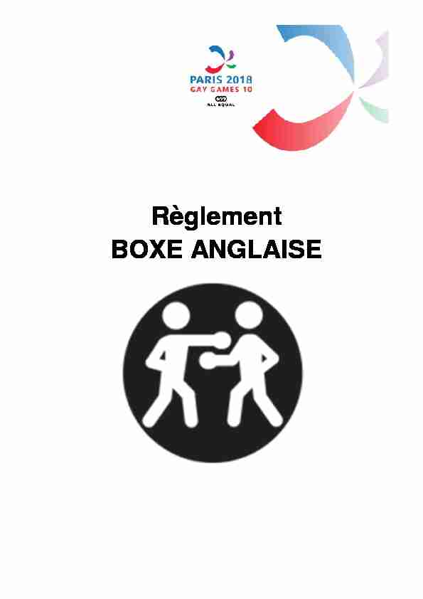 Règlement BOXE ANGLAISE - Paris 2018