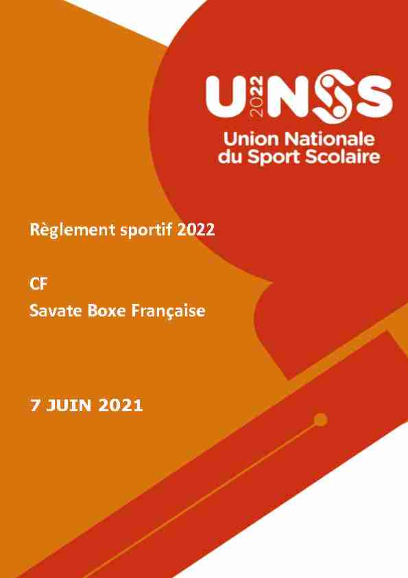 Règlement sportif 2022 CF Savate Boxe Française