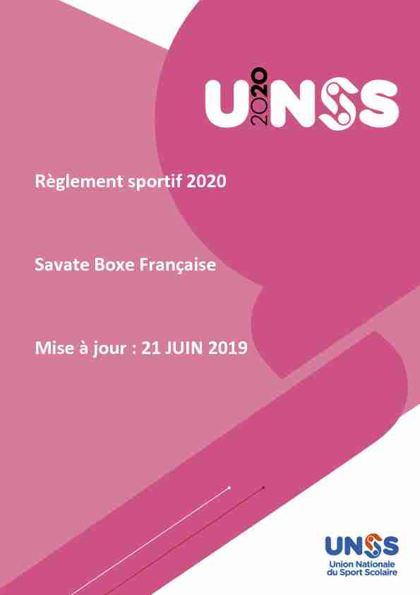 [PDF] Règlement sportif 2020 Savate Boxe Française Mise à jour