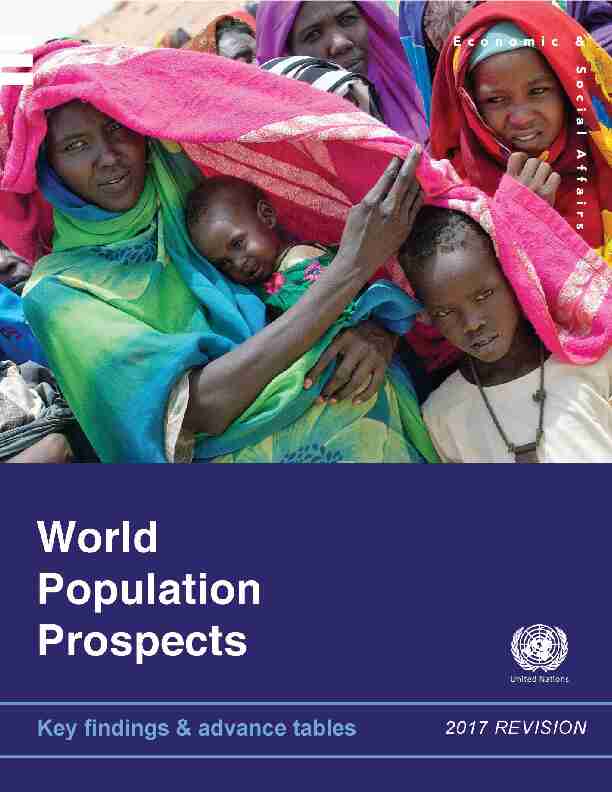 World Population Prospects: The 2017 Revision Key Findings and