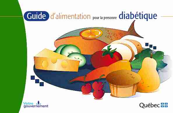 Guide dalimentation pour les personnes diabétique
