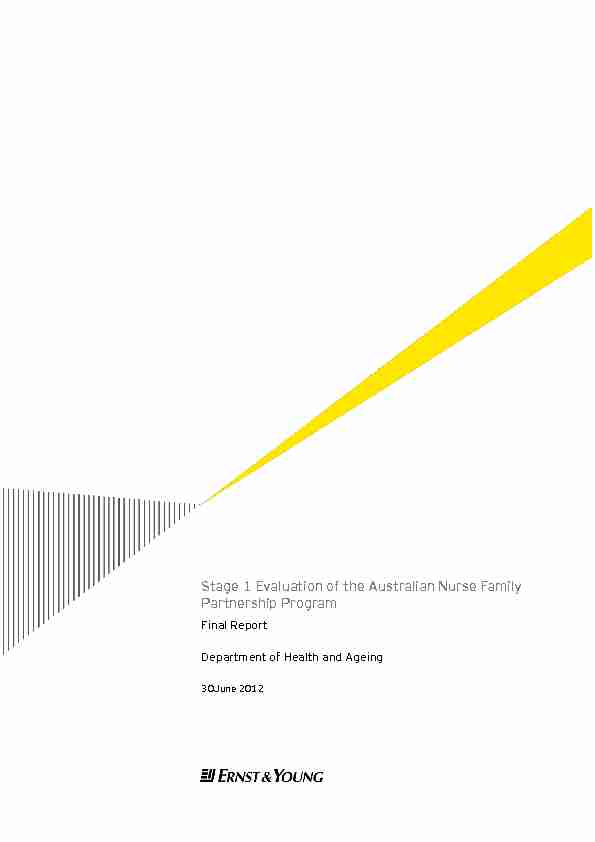 Stage 1 Evaluation of the Australian Nurse Family Partnership