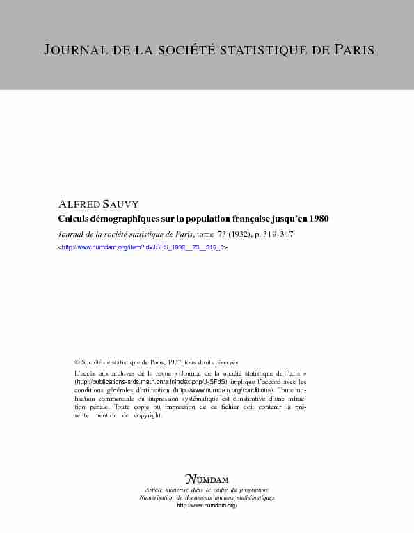 [PDF] Calculs démographiques sur la population française jusquen 1980