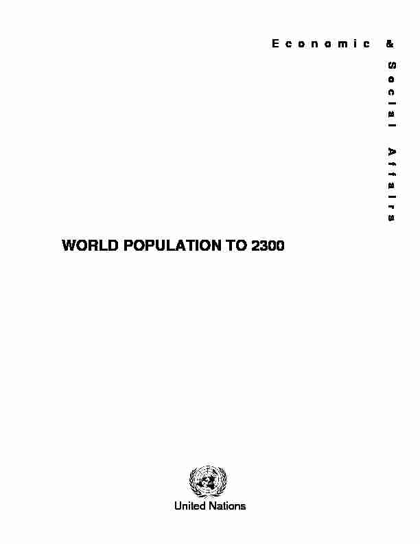 WORLD POPULATION TO 2300