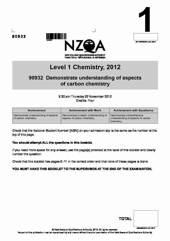 Level 1 Chemistry (90932) 2012